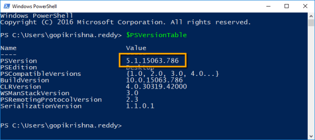 powershell-version