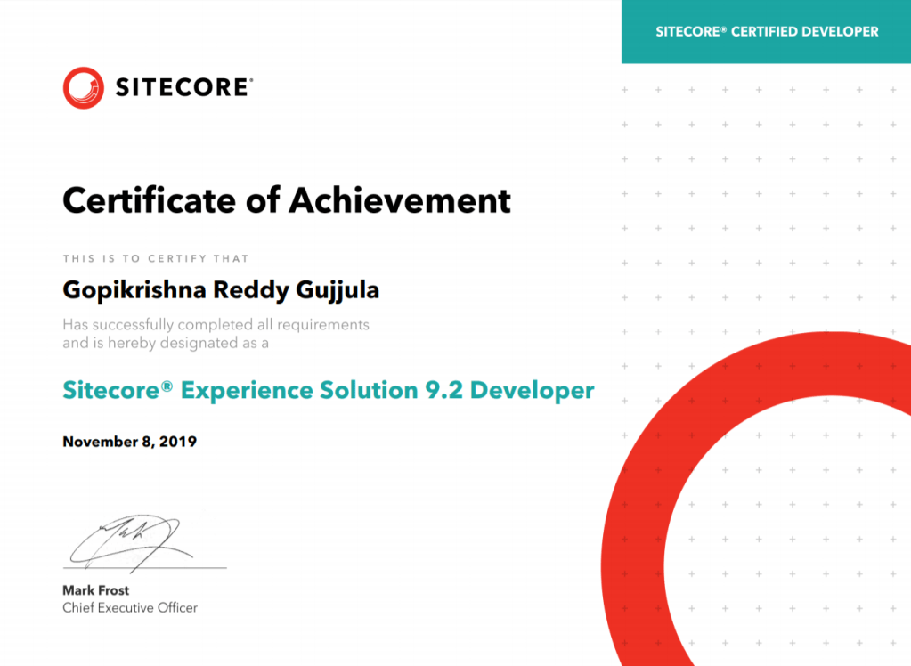 Sitecore Certification 9.2