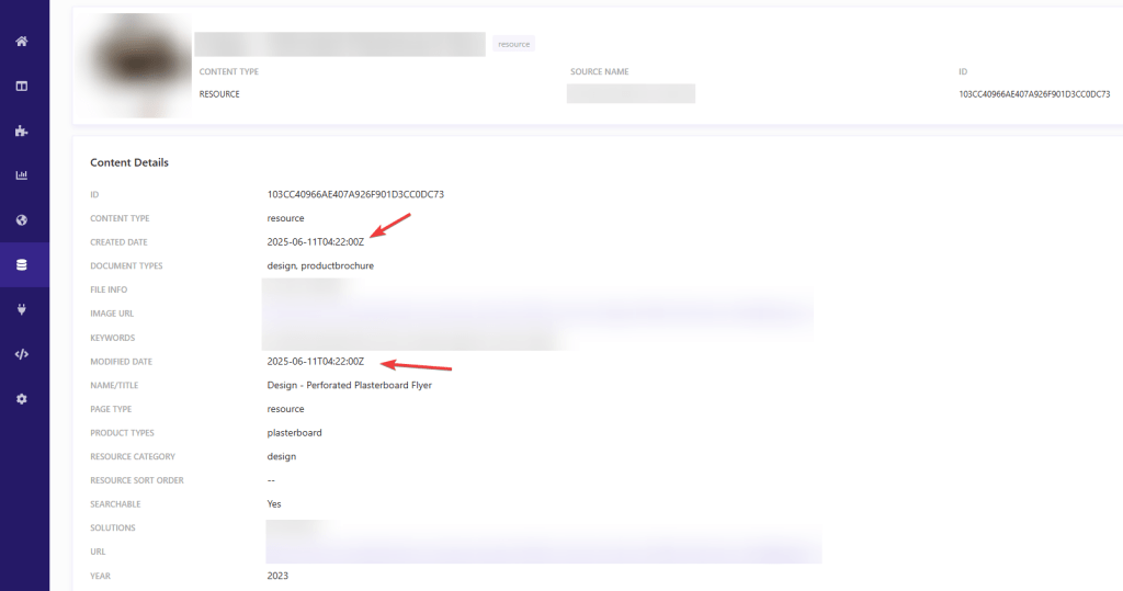 date in content collection