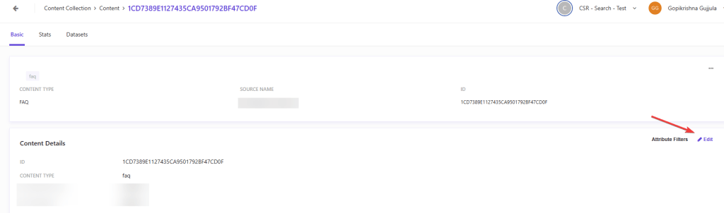 content collection edit option